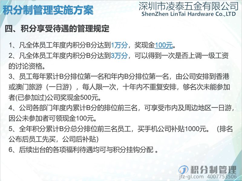 深圳凌泰五金积分制管理实施方案宣讲PPT(图8)
