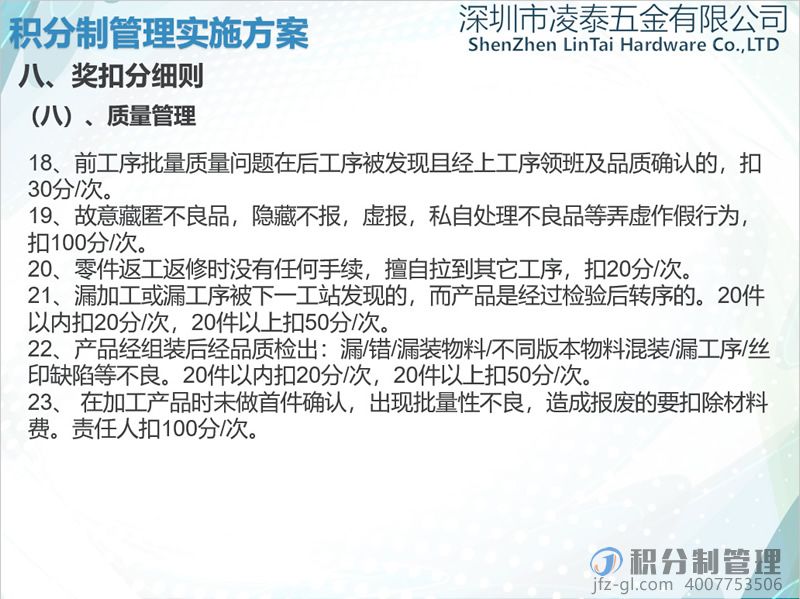 深圳凌泰五金积分制管理实施方案宣讲PPT(图44)